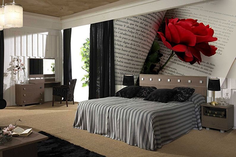 Color wallpaper for the bedroom - photos and ideas