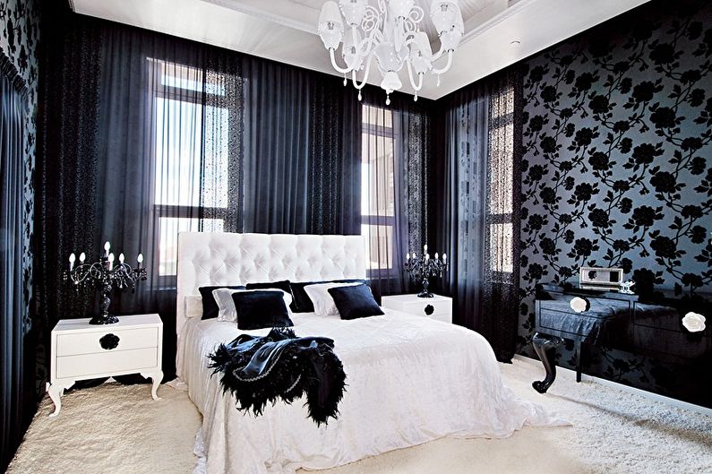 Color wallpaper for the bedroom - photos and ideas