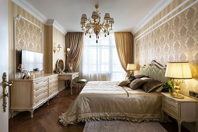 Color wallpaper for the bedroom - photos and ideas