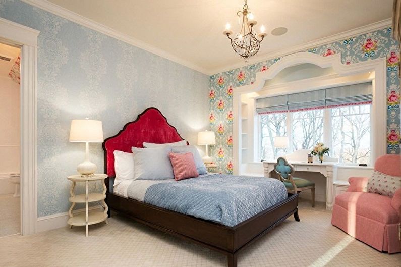 Color wallpaper for the bedroom - photos and ideas