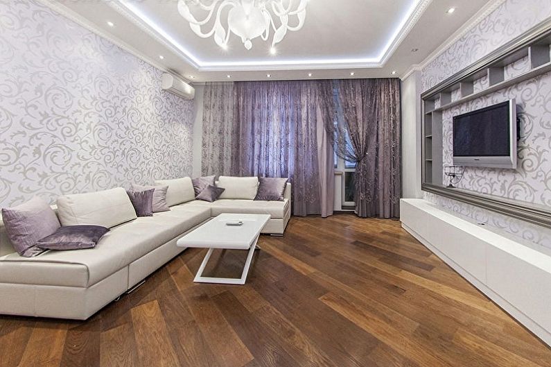 White Wallpaper for the living room - Color of wallpaper for the living room