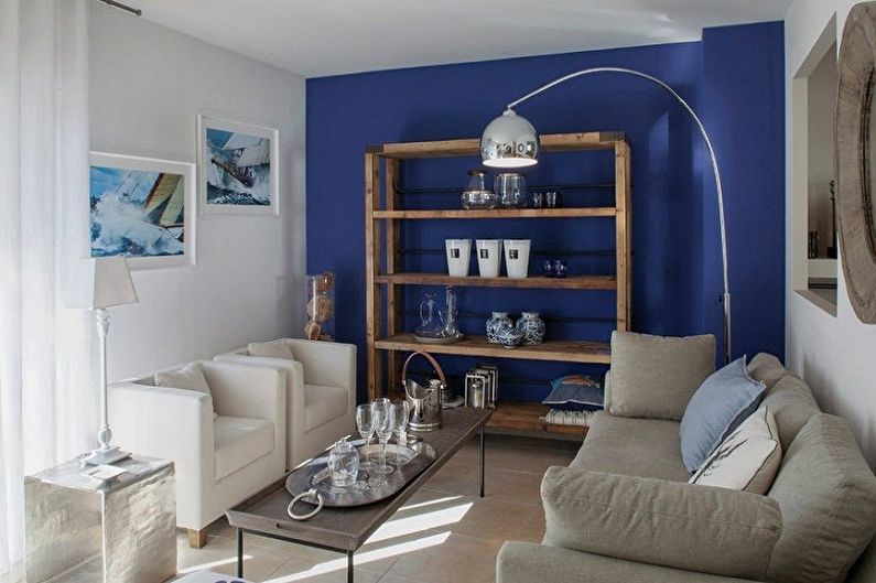 Blue Wallpaper for the living room - Color of wallpaper for the living room