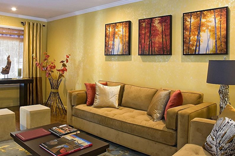 Yellow wallpaper for the living room - Color wallpaper for the living room