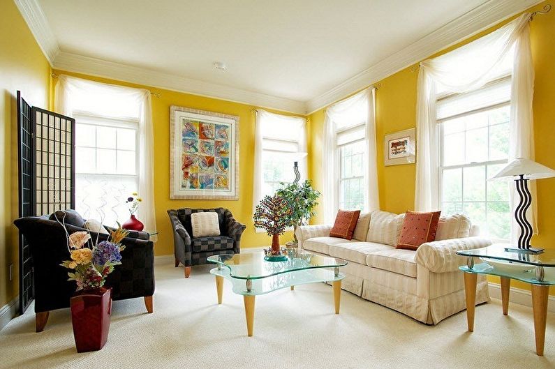 Yellow wallpaper for the living room - Color wallpaper for the living room