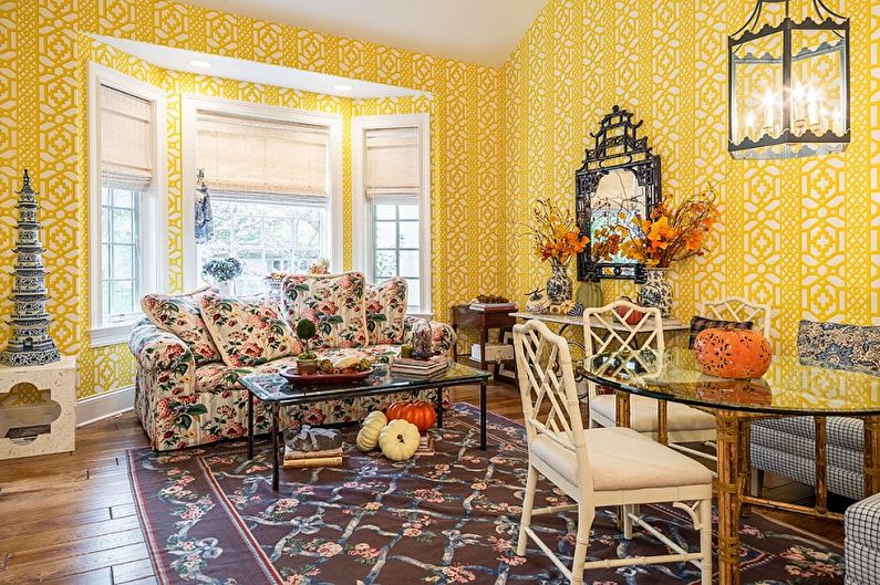 Yellow wallpaper for the living room - Color wallpaper for the living room