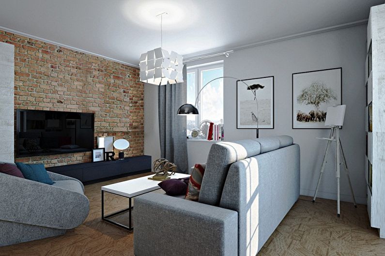 Color wallpaper for the living room - photos and ideas