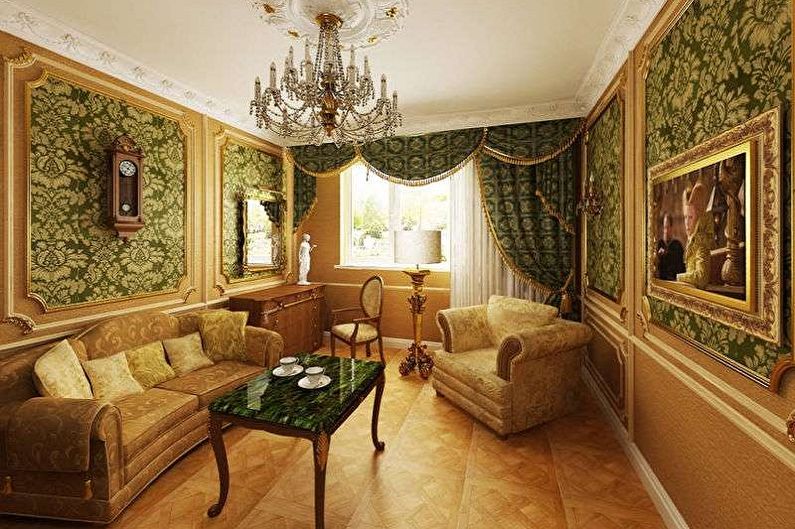 Color wallpaper for the living room - photos and ideas