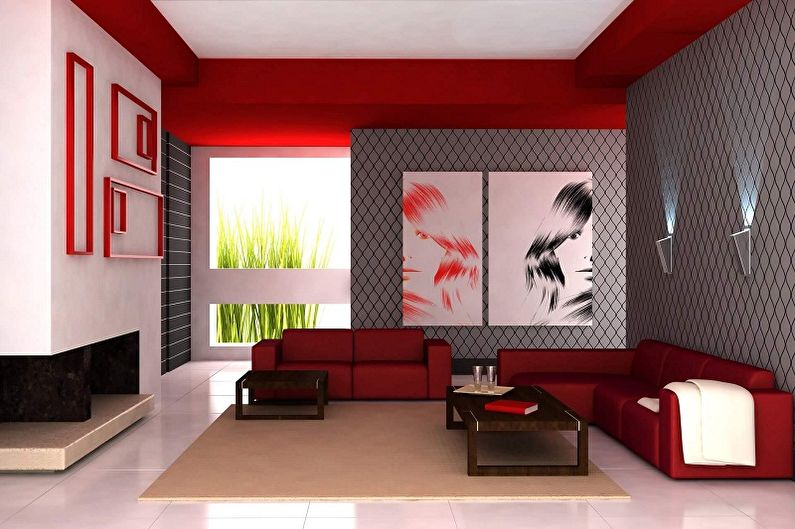 Color wallpaper for the living room - photos and ideas