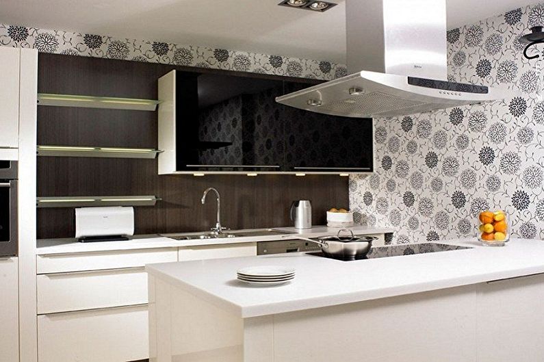 White wallpaper for the kitchen - Color of wallpaper for the kitchen