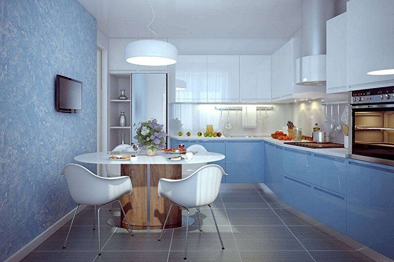 Blue Kitchen Wallpaper - Wallpaper Color for the Kitchen