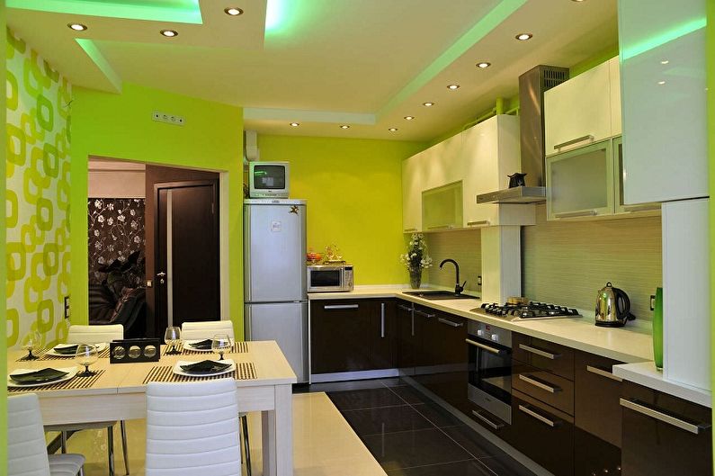 Green wallpaper for the kitchen - Color wallpaper for the kitchen