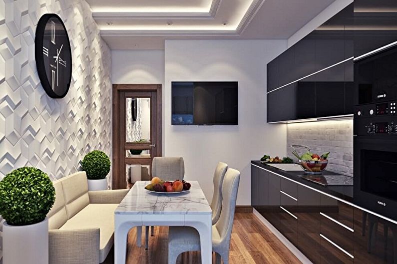Hi-tech kitchen wallpaper color