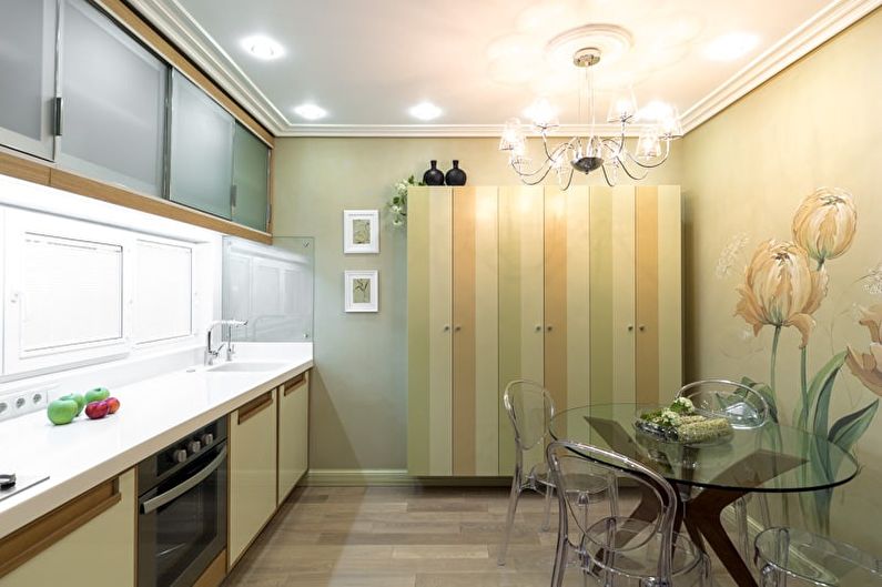 Color wallpaper for the kitchen - photos and ideas