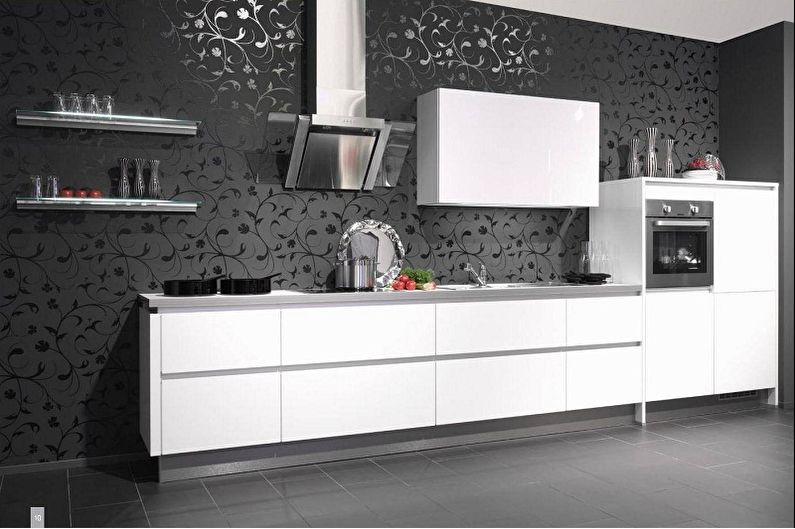 Color wallpaper for the kitchen - photos and ideas