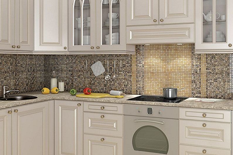 Mosaic kitchen apron design ideas - Making a stone mosaic apron