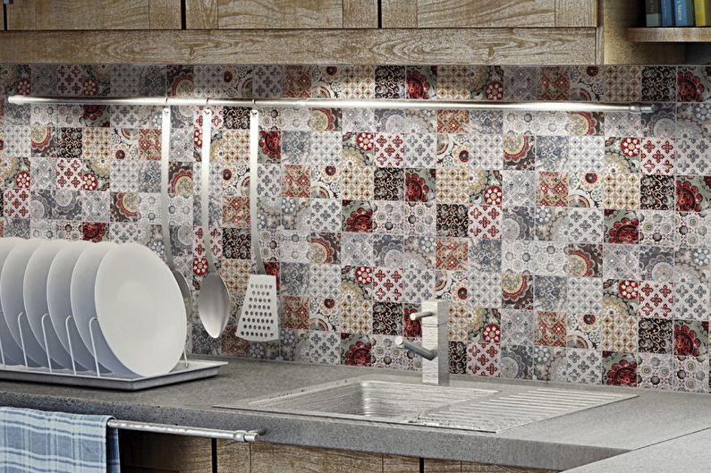 Mosaic kitchen apron - photo