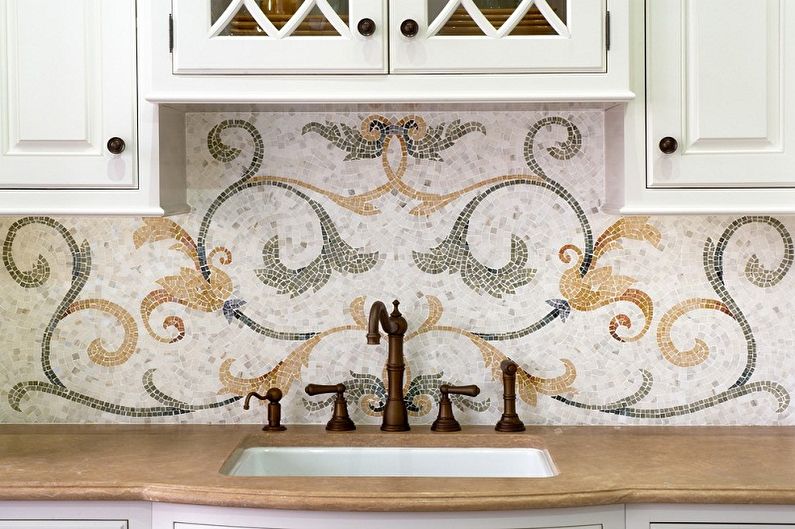 Mosaic kitchen apron - photo