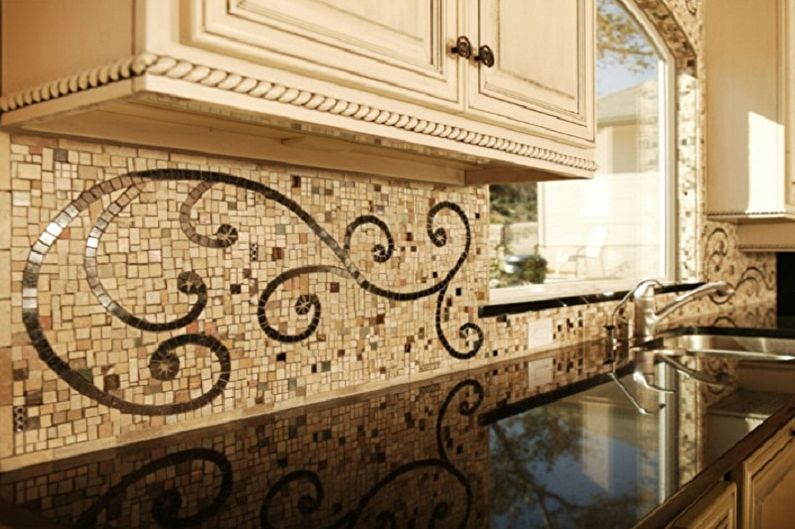 Mosaic kitchen apron - photo