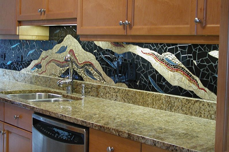 Mosaic kitchen apron - photo