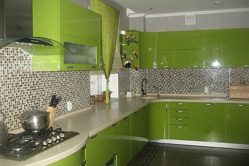 White and Green Kitchen Design - Wall Decoration