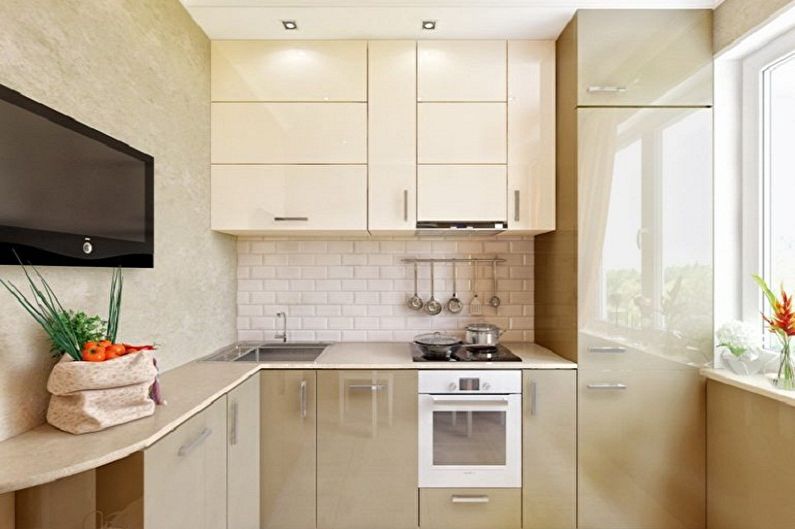 Kitchen design 4 sq.m. - Color solutions