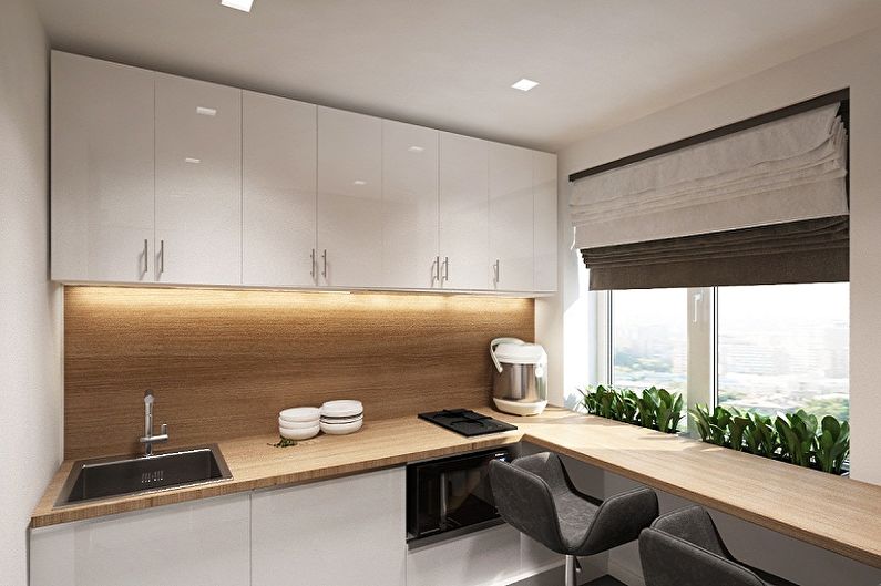Kitchen 4 sq.m. in the style of minimalism - Interior Design