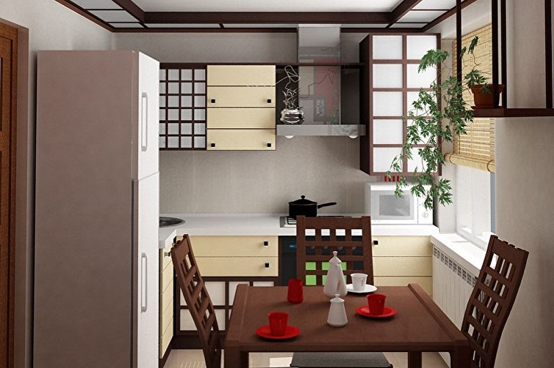 Kitchen 4 sq.m. in Japanese style - Interior Design