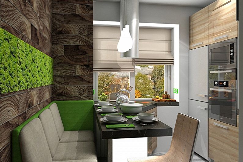 Kitchen 4 sq.m. in eco-style - Interior Design