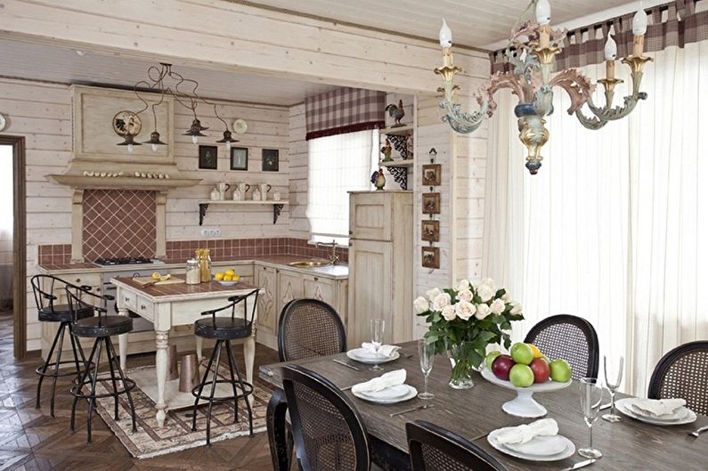 Kitchen 4 sq.m. in country style - Interior Design