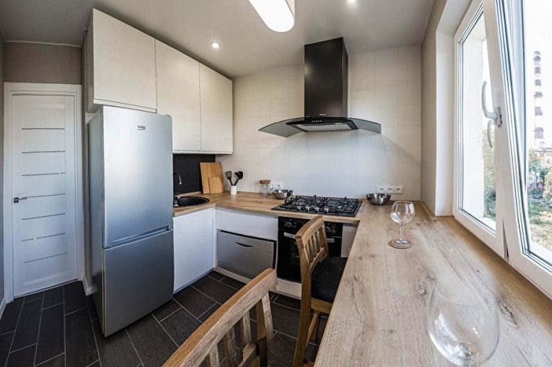 Kitchen interior design 4 sq.m. - Photo