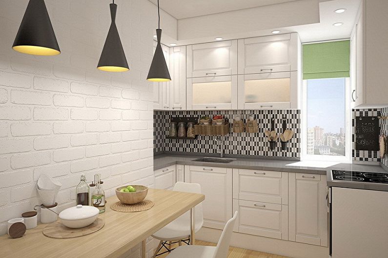 Kitchen interior design 4 sq.m. - Photo