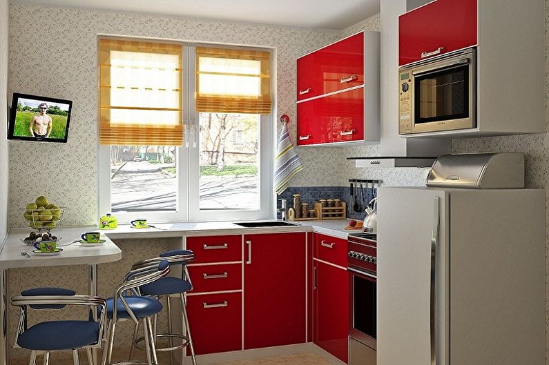 Kitchen interior design 4 sq.m. - Photo