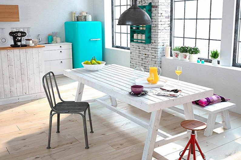 Loft Style Kitchen Design - Furniture