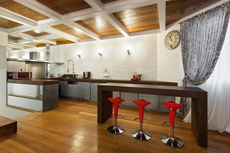 Interior design kitchen in the loft style - photo