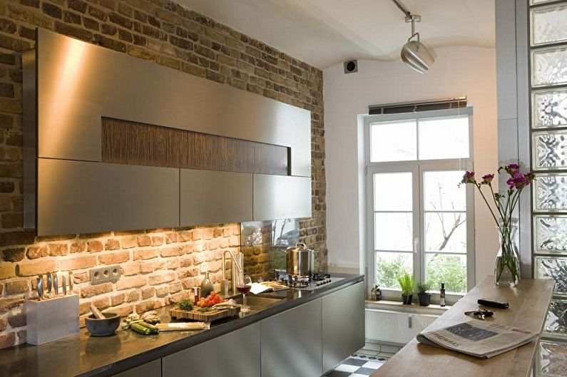 Interior design kitchen in the loft style - photo