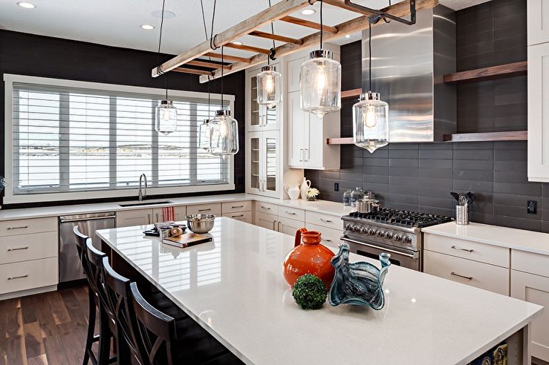 Interior design kitchen in the loft style - photo