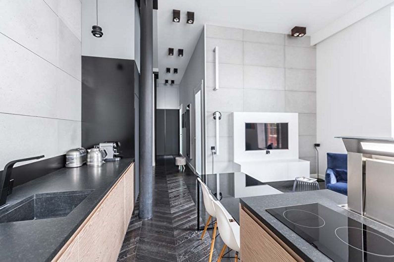 Interior design kitchen in the loft style - photo