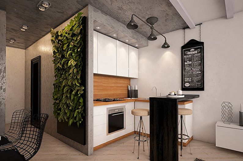 Interior design kitchen in the loft style - photo
