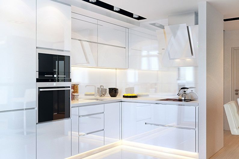 White kitchen in the style of minimalism - Interior Design