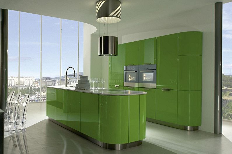 Minimalism green kitchen - Interior Design