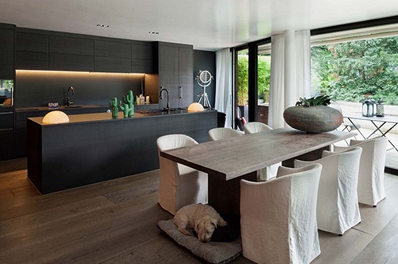 Minimalism black kitchen - Interior Design
