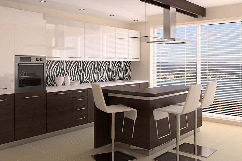 Interior design kitchen in the style of minimalism - photo