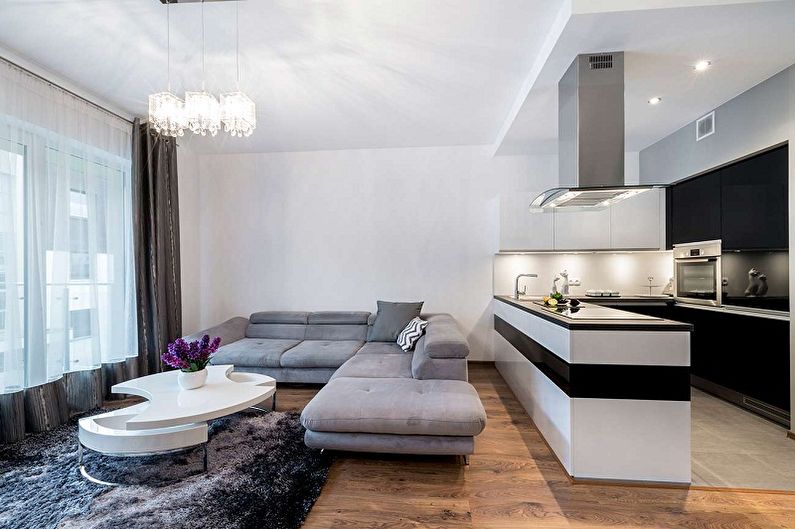Interior design kitchen in the style of minimalism - photo