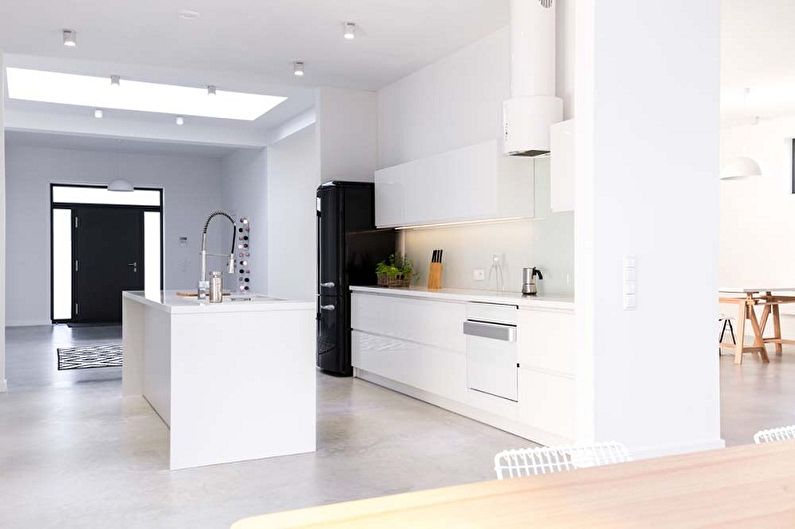 Interior design kitchen in the style of minimalism - photo