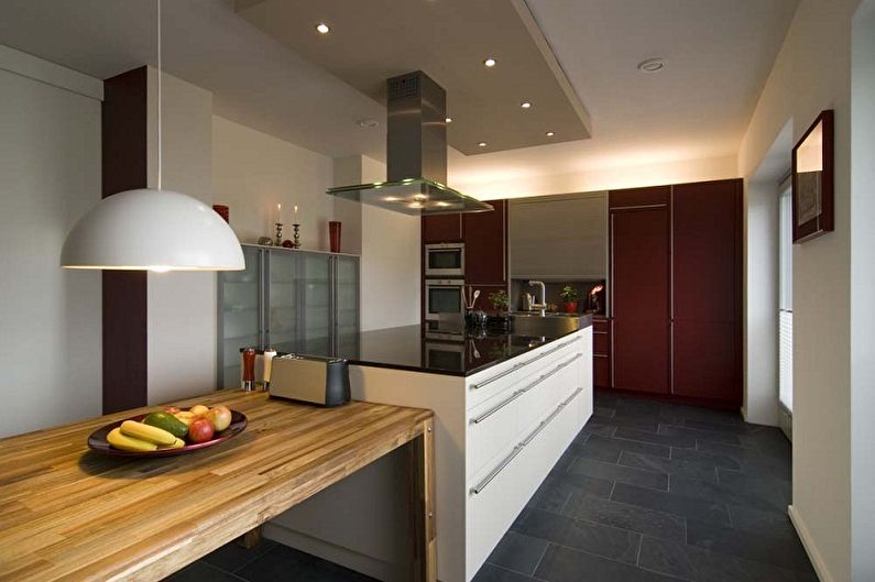 Interior design kitchen in the style of minimalism - photo