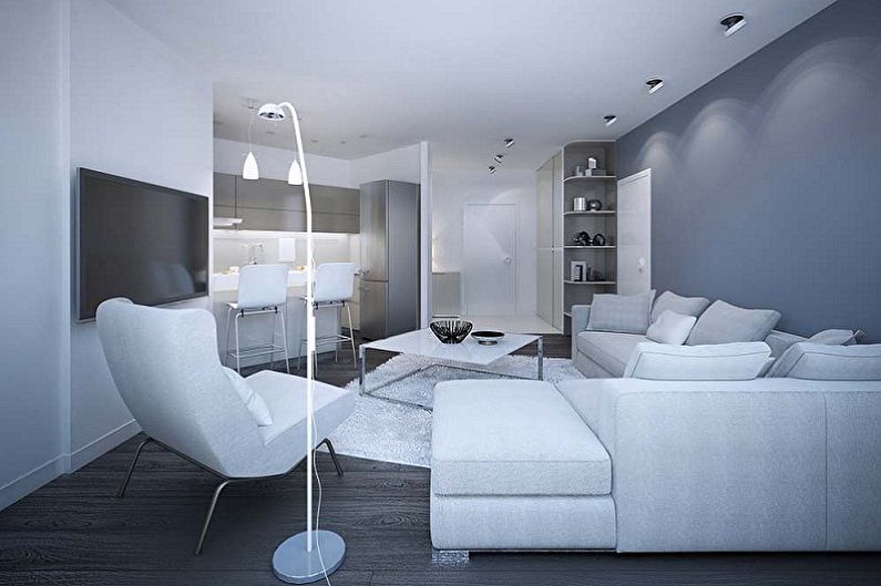 Interior design kitchen in the style of minimalism - photo
