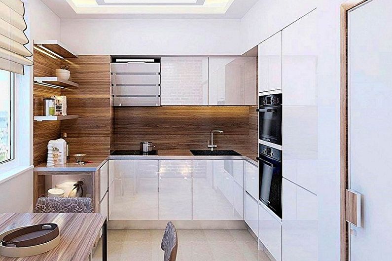 Interior design kitchen in the style of minimalism - photo