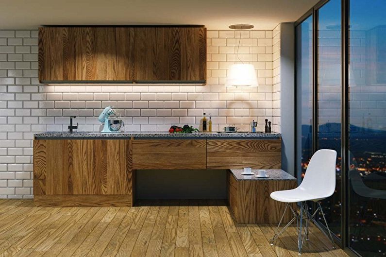Interior design kitchen in the style of minimalism - photo