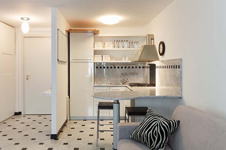 Interior design kitchen in the style of minimalism - photo
