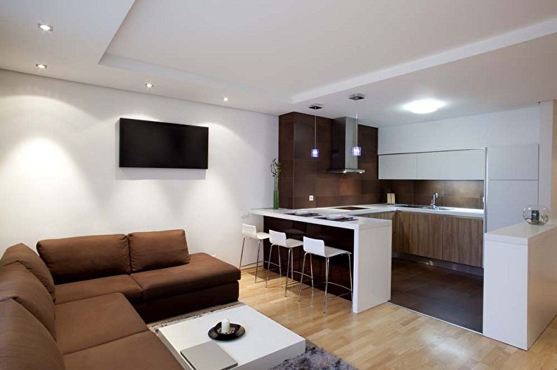 Interior design kitchen in the style of minimalism - photo